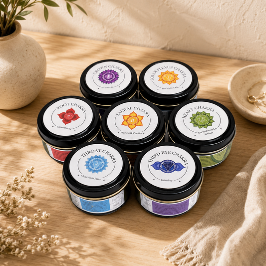 7 Reiki Charged Tin Candles Set