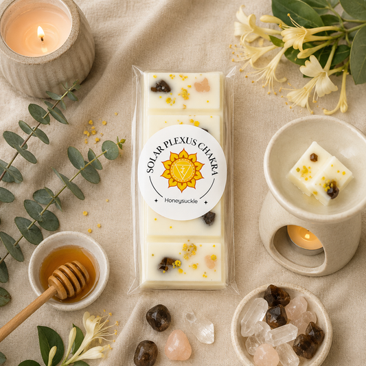 Solar Plexus Chakra Reiki Charged Wax Melt - Honeysuckle & Rose Quartz