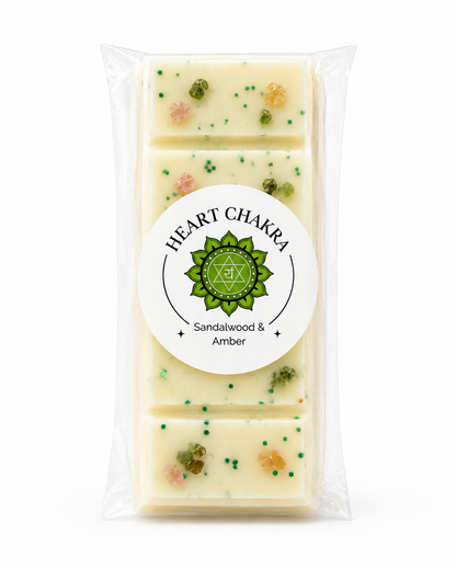 Heart Chakra Reiki Charged Wax Melt - Sandalwood, Amber & Aventurine