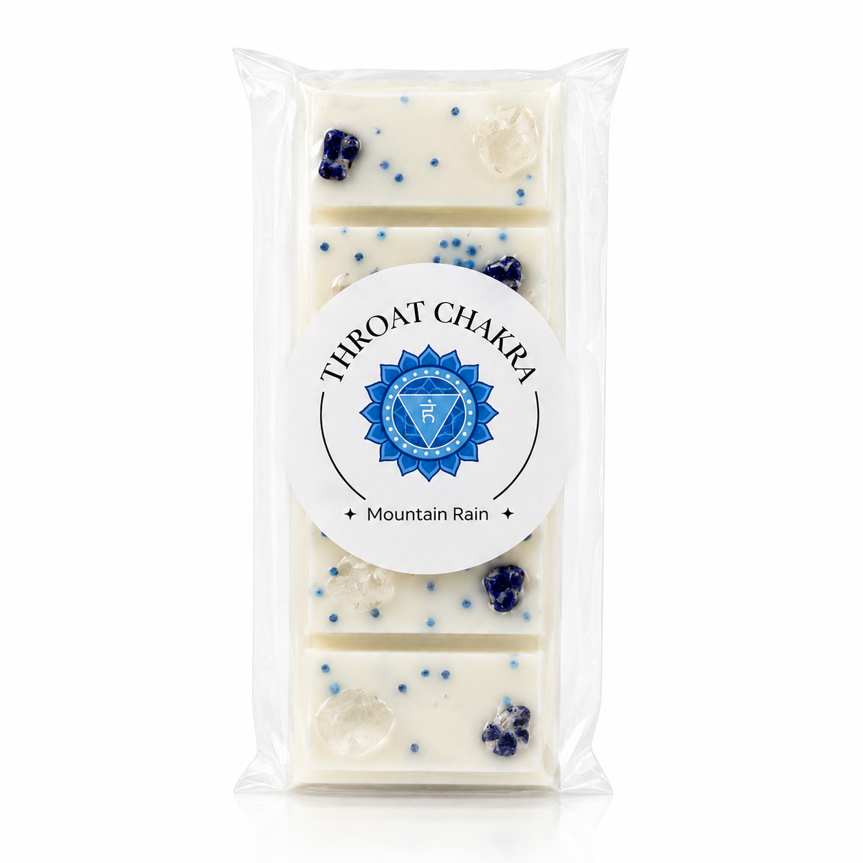 Throat Chakra Reiki Charged Wax Melt - Mountain Rain & Clear Quartz