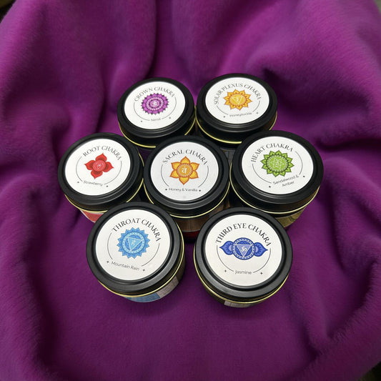 7 Reiki Charged Tin Candles Set