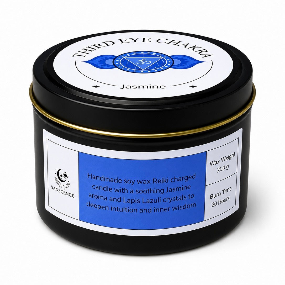 Third Eye Chakra Tin Candle - 200g - Jasmine & Lapis Lazuli