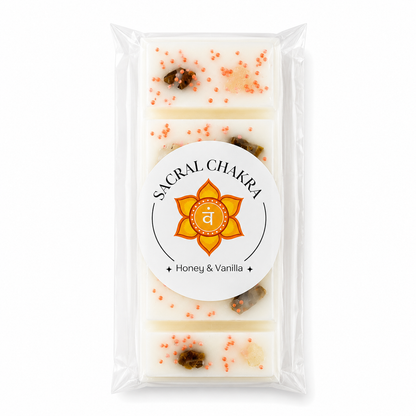 Sacral Chakra Reiki Charged Wax Melt - Honey, Vanilla & Tiger's Eye