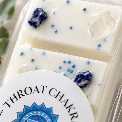 Throat Chakra Reiki Charged Wax Melt - Mountain Rain & Clear Quartz