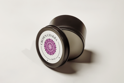 Crown Chakra Reiki Charged Tin Candle - Neroli & Amethyst