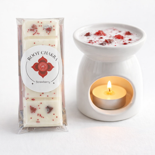 Root Chakra Reiki Charged Wax Melt - Strawberry & Red Jasper