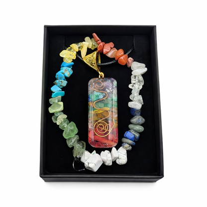 Reiki Crystal Rectangle Necklace & Bracelet Gift Set